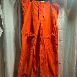 Tinseltown Bright Orange Parachute Pants | Y2K Utility Streetwear Style